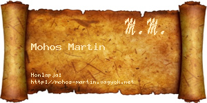 Mohos Martin névjegykártya